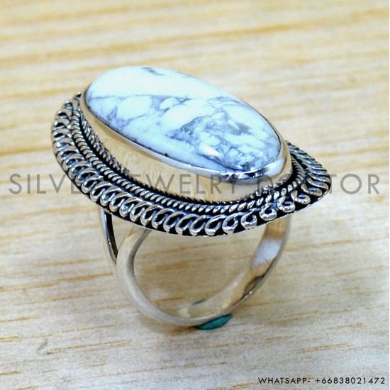 Howlite 925 Sterling Silver Ring (SJWR-2781) Howlite 925 Sterling Silver Ring (SJWR-2781)
