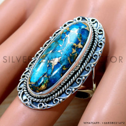 Copper Turquoise 925 Sterling Silver Ring (SJWR-2782)