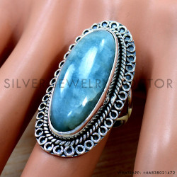 Aquamarine 925 Sterling Silver Ring (SJWR-2784)