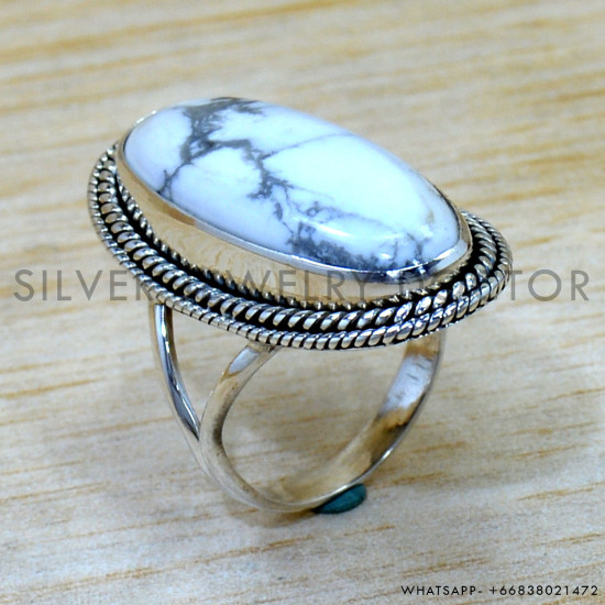 Howlite 925 Sterling Silver Ring (SJWR-2785)