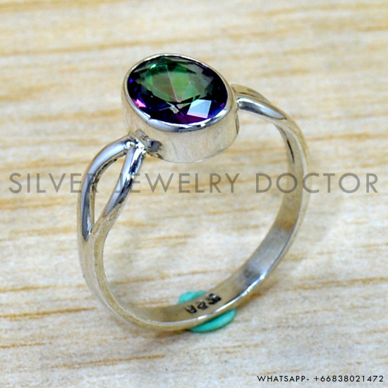 Mystic Topaz 925 Sterling Silver Ring (SJWR-2793) Mystic Topaz 925 Sterling Silver Ring (SJWR-2793)
