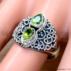 Peridot 925 Sterling Silver Ring (SJWR-2796)