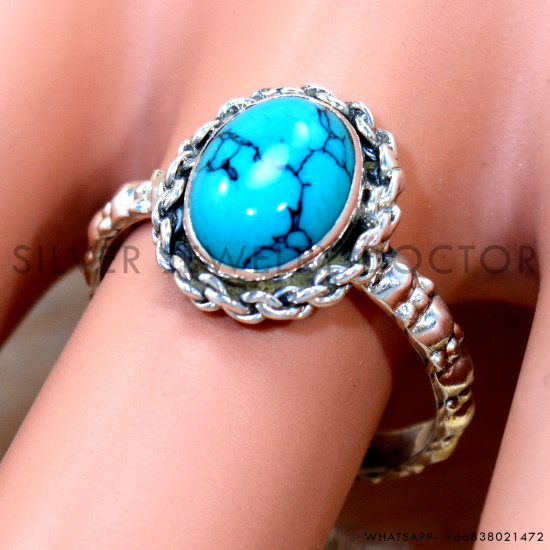 Turquoise 925 Sterling Silver Ring (SJWR-2800) Turquoise 925 Sterling Silver Ring (SJWR-2800)
