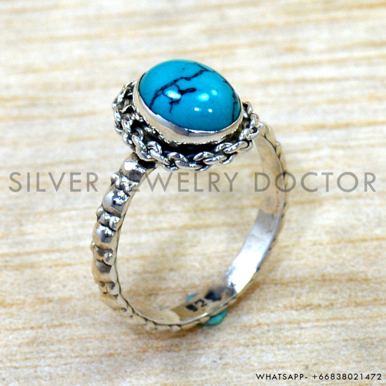 Turquoise 925 Sterling Silver Ring (SJWR-2800) Turquoise 925 Sterling Silver Ring (SJWR-2800)