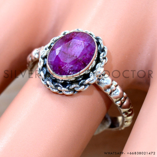 Ruby 925 Sterling Silver Ring (SJWR-2802) Ruby 925 Sterling Silver Ring (SJWR-2802)