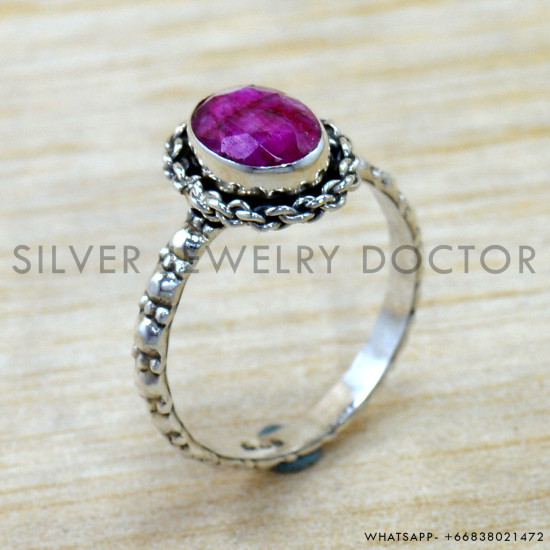 Ruby 925 Sterling Silver Ring (SJWR-2802) Ruby 925 Sterling Silver Ring (SJWR-2802)
