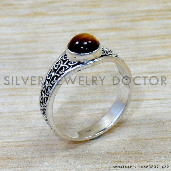 Tiger Eye 925 Sterling Silver Ring (SJWR-2808)