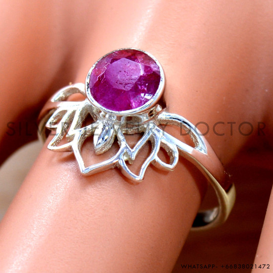 Ruby 925 Sterling Silver Ring (SJWR-2812)