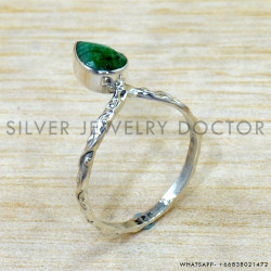 Emerald 925 Sterling Silver Ring (SJWR-2815)