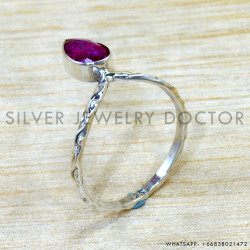 Ruby 925 Sterling Silver Ring (SJWR-2818)