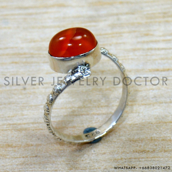 Carnelian 925 Sterling Silver Ring (SJWR-2826)