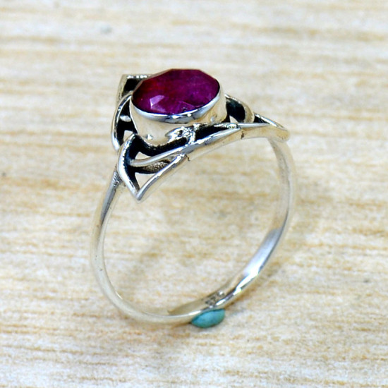 Ruby 925 Sterling Silver Ring (SJWR-2829)