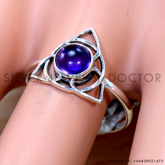 Amethyst 925 Sterling Silver Ring (SJWR-2833)