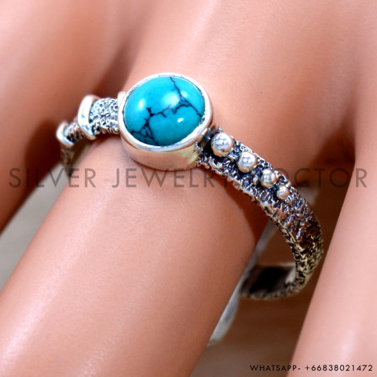 Turquoise 925 Sterling Silver Ring (SJWR-2834)