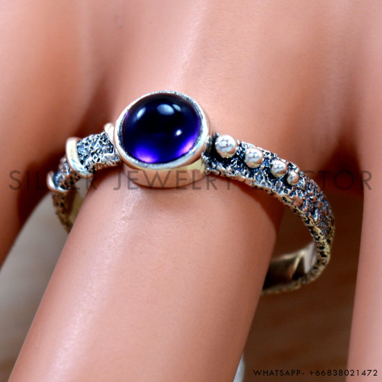 Amethyst 925 Sterling Silver Ring (SJWR-2838)