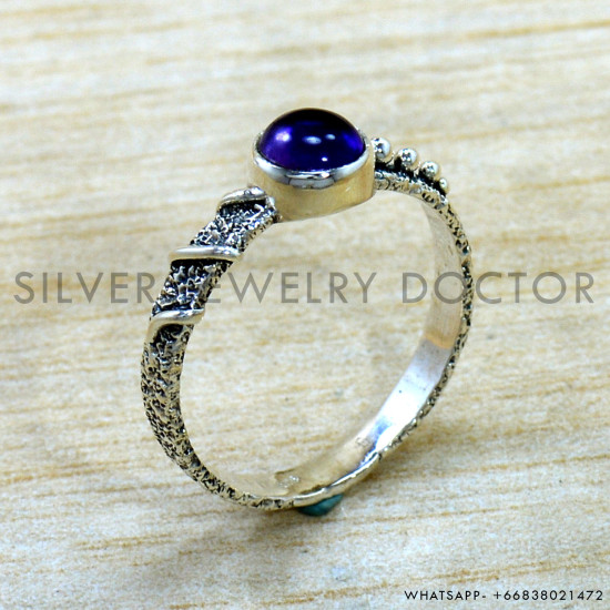Amethyst 925 Sterling Silver Ring (SJWR-2838)