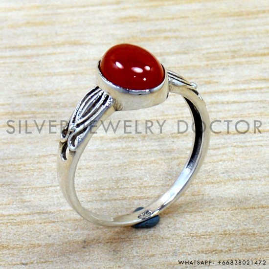 Carnelian 925 Sterling Silver Ring (SJWR-2841)