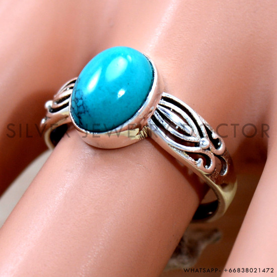 Turquoise 925 Sterling Silver Ring (SJWR-2843)