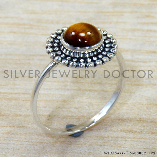 Tiger Eye 925 Sterling Silver Ring (SJWR-2844)
