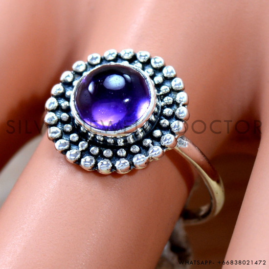 Amethyst 925 Sterling Silver Ring (SJWR-2846)