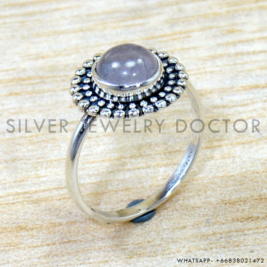 Rose Quartz 925 Sterling Silver Ring (SJWR-2847)