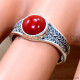 Coral 925 Sterling Silver Ring (SJWR-2860)