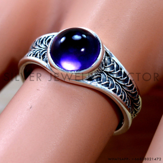 Amethyst 925 Sterling Silver Ring (SJWR-2862)