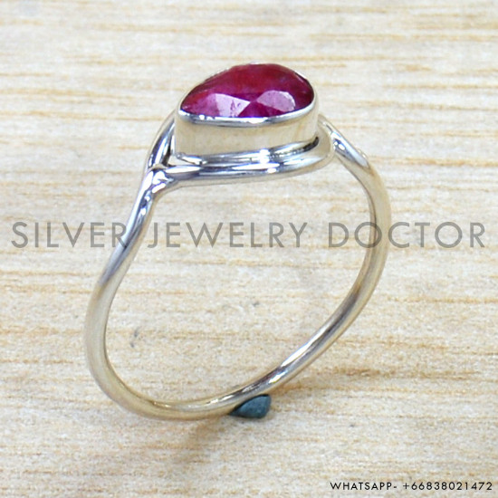 Ruby 925 Sterling Silver Ring (SJWR-2864)
