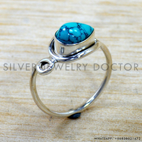 Turquoise 925 Sterling Silver Ring (SJWR-2865)