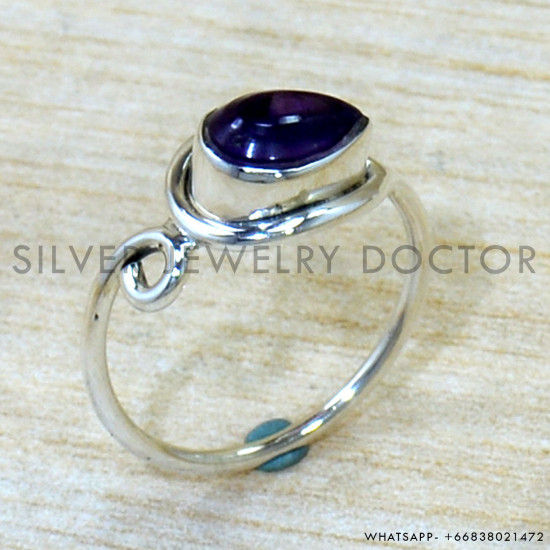 Amethyst 925 Sterling Silver Ring (SJWR-2866)