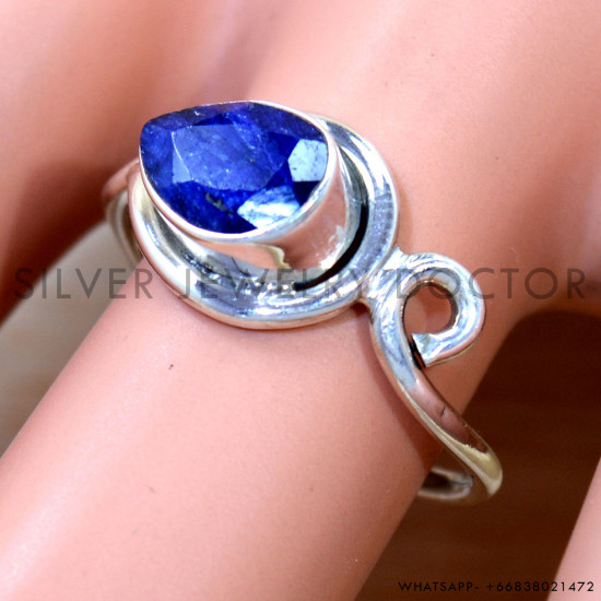 Sapphire 925 Sterling Silver Ring (SJWR-2868)
