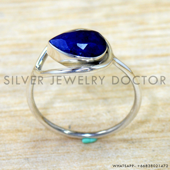 Sapphire 925 Sterling Silver Ring (SJWR-2869)