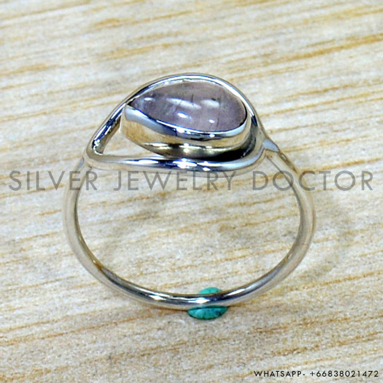 Rose Quartz 925 Sterling Silver Ring (SJWR-2871)