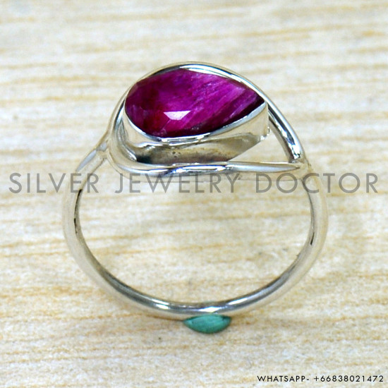 Ruby 925 Sterling Silver Ring (SJWR-2872)