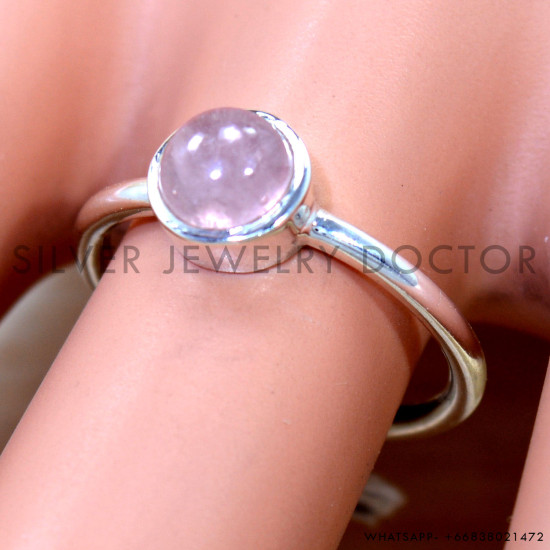 Rose Quartz 925 Sterling Silver Ring (SJWR-2876)