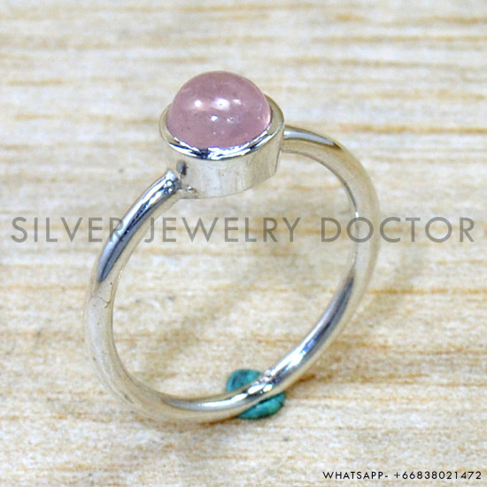 Rose Quartz 925 Sterling Silver Ring (SJWR-2876)