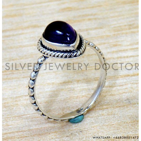 Amethyst 925 Sterling Silver Ring (SJWR-2879)