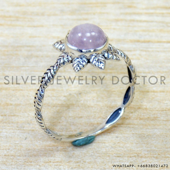 Rose Quartz 925 Sterling Silver Ring (SJWR-2886)