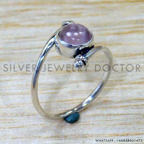 Rose Quartz 925 Sterling Silver Ring (SJWR-2890)