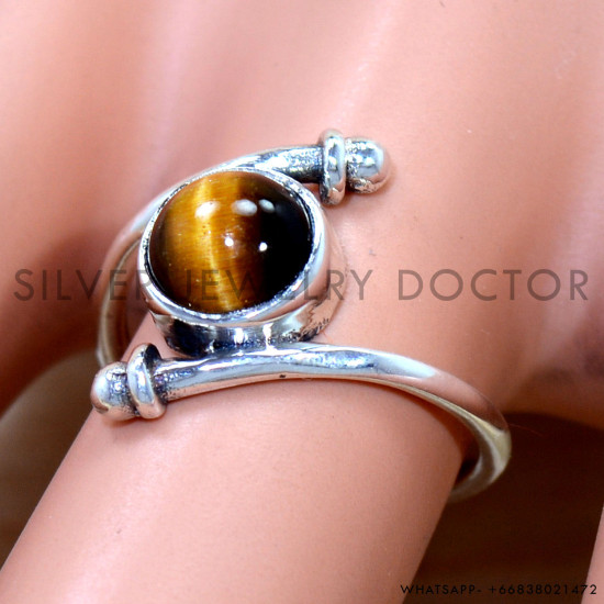 Tiger Eye 925 Sterling Silver Ring (SJWR-2891)