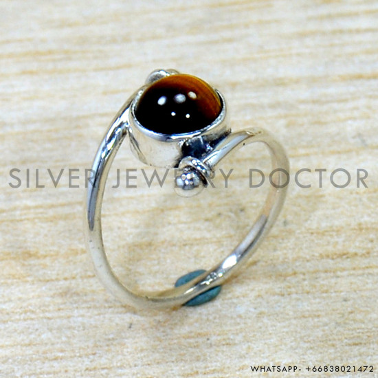 Tiger Eye 925 Sterling Silver Ring (SJWR-2891)