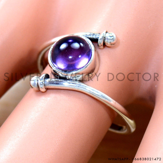Amethyst 925 Sterling Silver Ring (SJWR-2892)