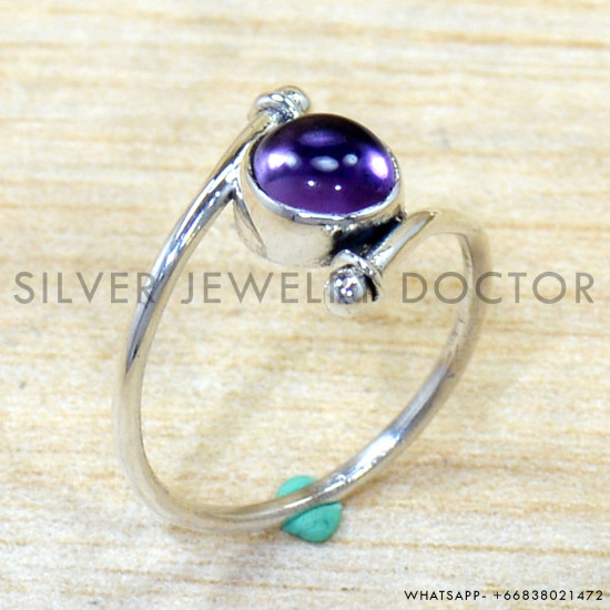 Amethyst 925 Sterling Silver Ring (SJWR-2892)