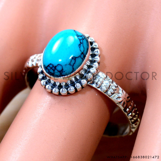 Turquoise 925 Sterling Silver Ring (SJWR-2896)
