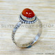 Carnelian 925 Sterling Silver Ring (SJWR-2898)