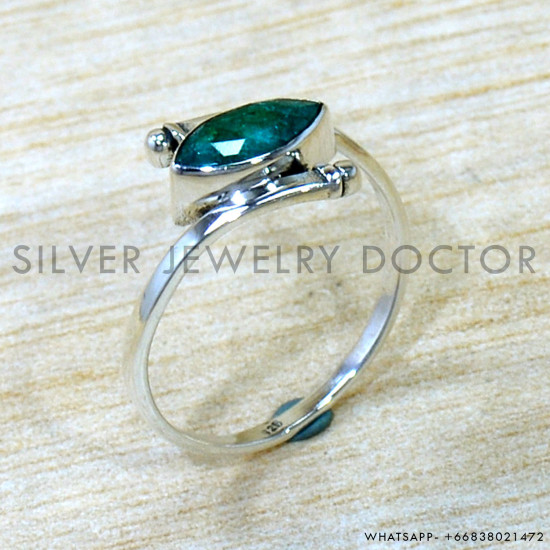 Emerald 925 Sterling Silver Ring (SJWR-2900)