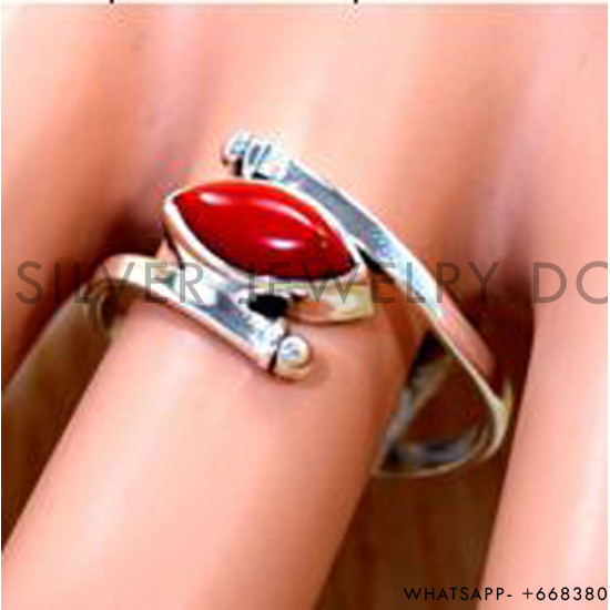 Coral 925 Sterling Silver Ring (SJWR-2902)