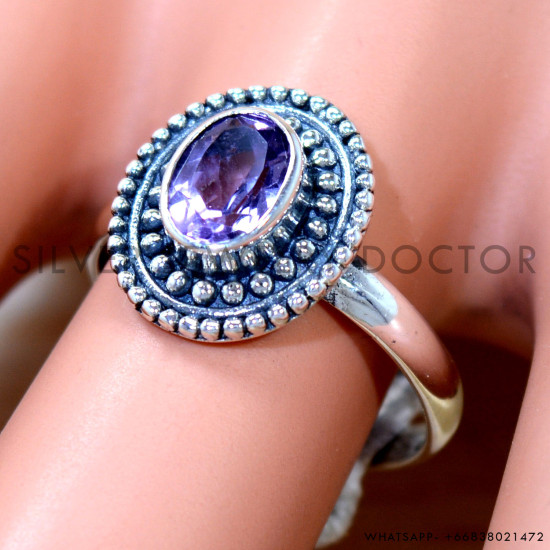 Amethyst 925 Sterling Silver Ring (SJWR-2904)