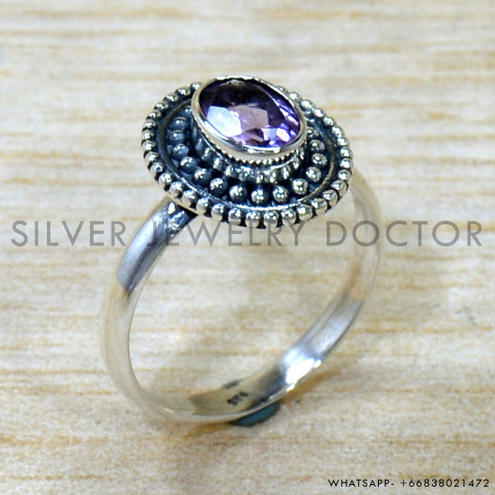 Amethyst 925 Sterling Silver Ring (SJWR-2904)