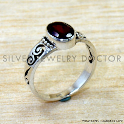 Garnet 925 Sterling Silver Ring (SJWR-2914)